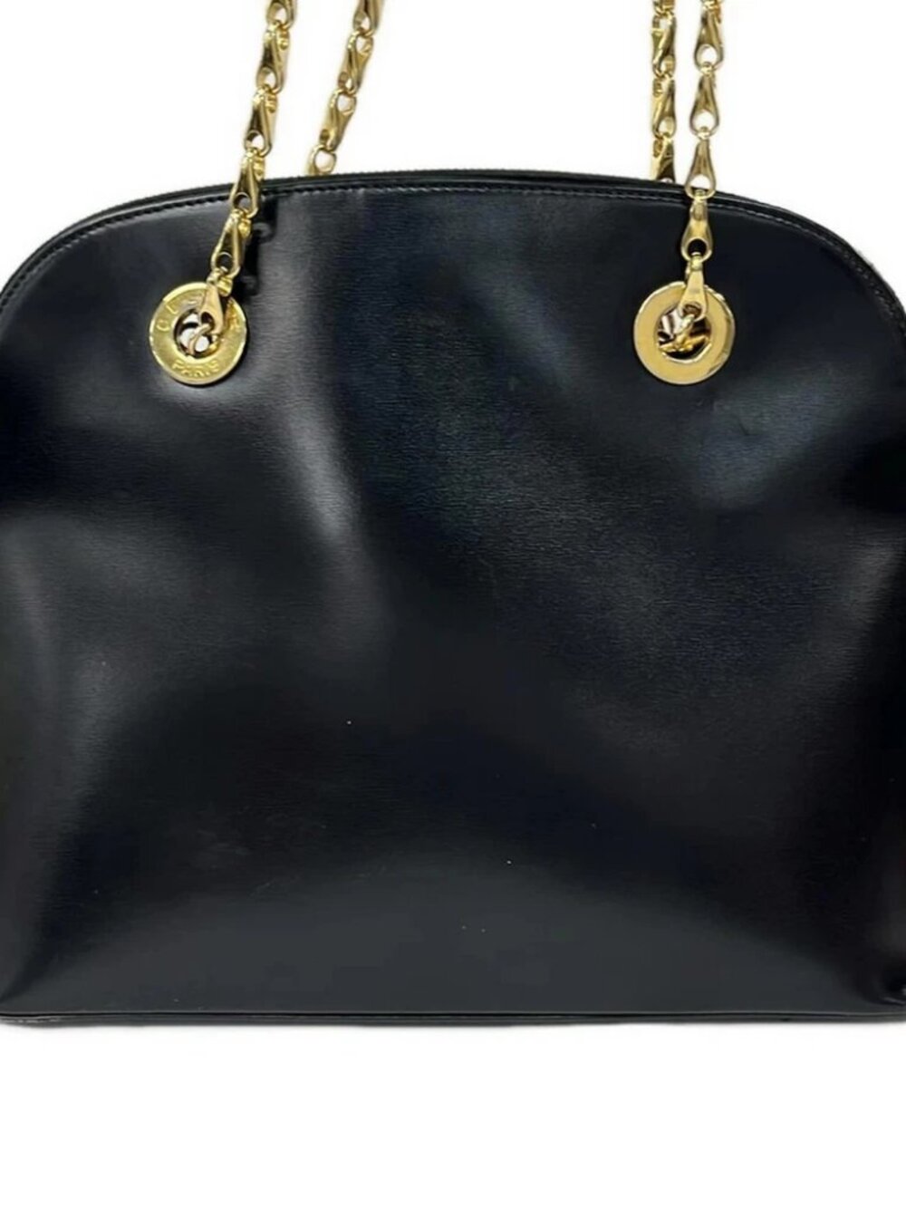 CELINE - Black Gold Leather Shoulder Bag - Picture 3 of 11